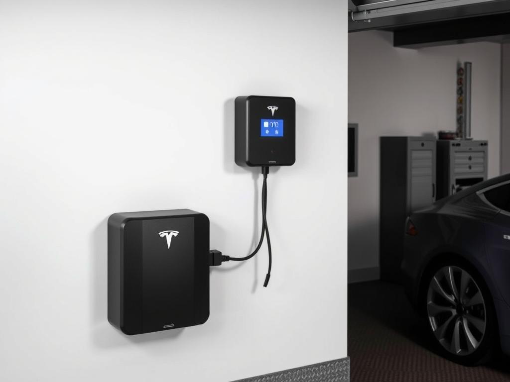 Wallbox Pulsar Plus charger for Tesla Model S home installation Wallbox Pulsar Plus charger for Tesla Model S home installation